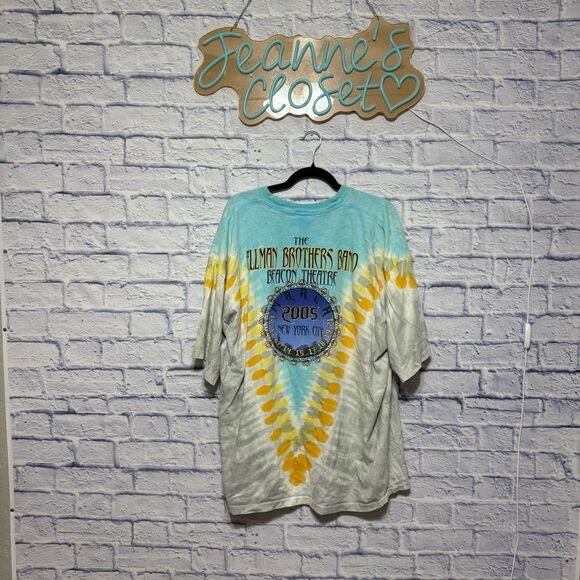 Vintage Allman Brothers Tie Dye T Shirt Liquid Blue Tag XXL - Picture 3 of 13